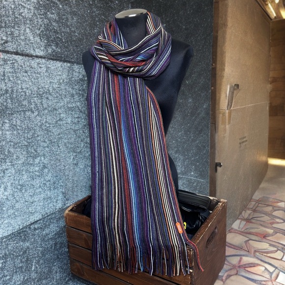 Tallia Multi-Color Striped Fringe Scarf – Bold Designer Style - Picture 1 of 8